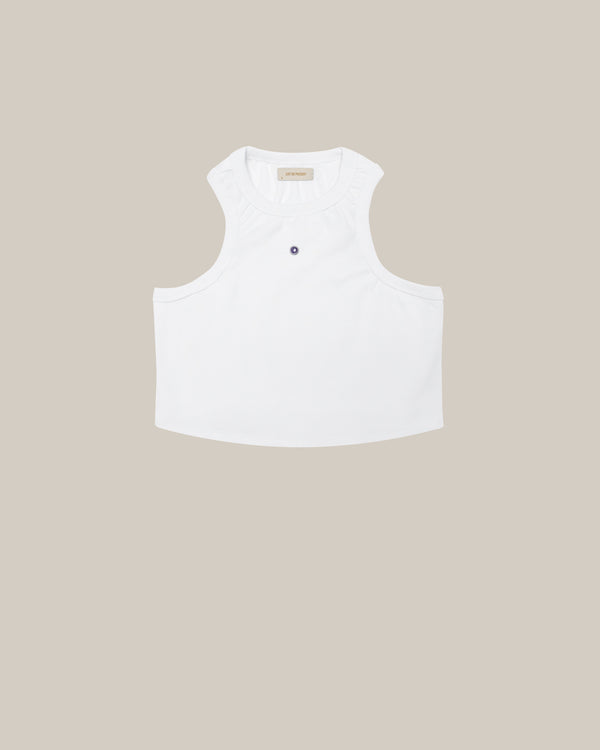 Amethyst White Crop Tank Top