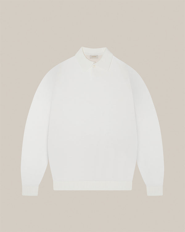 Amethyst Polo Longsleeve Knitwear Light Beige