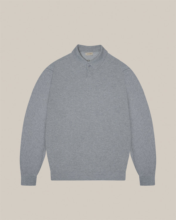 Onyx Polo Longsleeve Knitwear Grey