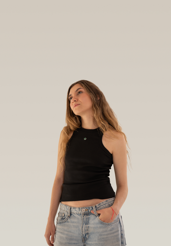 Chrysocolla Black Tank Top